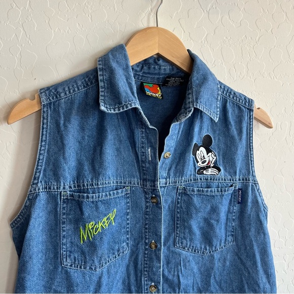 Vintage Mickey Mouse Button Down Denim Vest - Picture 3 of 6